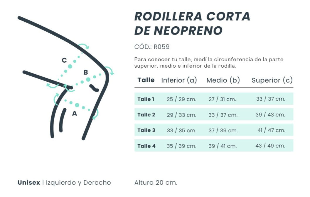 "Descubre la rodillera corta de neopreno, diseñada para brindar soporte, estabilidad y comodidad a tus rodillas durante actividades deportivas o de rehabilitación. Ideal para aliviar el dolor y prevenir lesiones. Compra la tuya ahora y disfruta de mayor protección en cada movimiento."