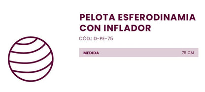  Compra la pelota de esferodinamia con inflador de 75 cm, ideal para ejercicios de rehabilitación, pilates, yoga y fortalecimiento muscular. Hecha de material duradero, incluye inflador para fácil ajuste de presión. Perfecta para mejorar la flexibilidad y tonificar el cuerpo.