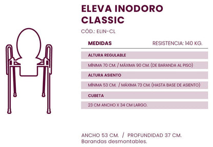 El inodoro *ELEVA INODORO COMFORT* ofrece una experiencia de comodidad y diseño innovador para tu baño. Con tecnología avanzada y materiales de alta calidad, garantiza una funcionalidad superior, ahorro de agua y fácil mantenimiento. Ideal para quienes buscan confort y estilo en cada detalle.