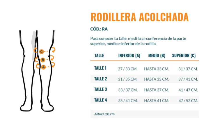 Una **rodillera acolchonada** es un dispositivo de protección diseñado para ofrecer soporte y confort a la rodilla durante actividades deportivas o de alto impacto. Su diseño acolchado ayuda a reducir el riesgo de lesiones al proporcionar amortiguación y estabilización.