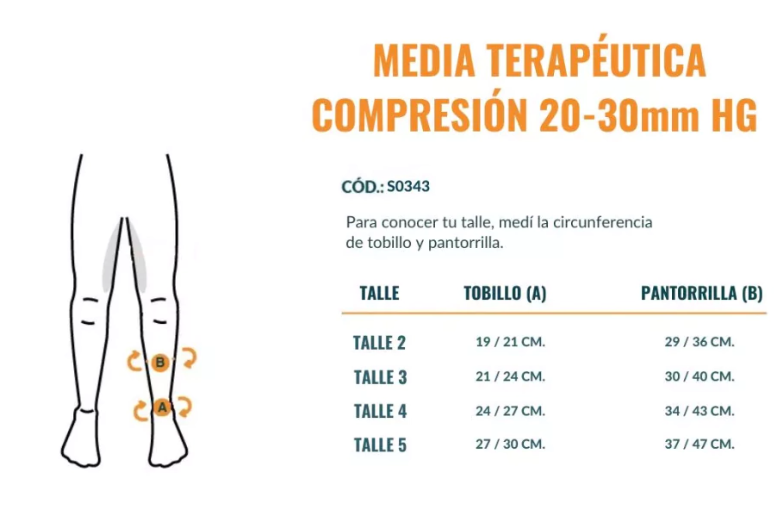 La media de compresión 20/30 hasta rodilla está diseñada para ofrecer un soporte efectivo en piernas y tobillos, mejorando la circulación sanguínea y reduciendo la hinchazón. Ideal para personas con problemas de varices, fatiga muscular o que pasan mucho tiempo de pie.