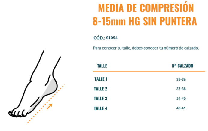 Medias de compresión 8/15 mmHg sin punteras, diseñadas para proporcionar un soporte cómodo y eficaz hasta la rodilla. Perfectas para mejorar la circulación, aliviar la fatiga y prevenir molestias en las piernas, ideales para uso diario o actividades prolongadas.